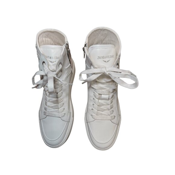 Zadig & Voltaire ZV1747 High Flash High-Top Platform Sneakers New in Box - Picture 4 of 11